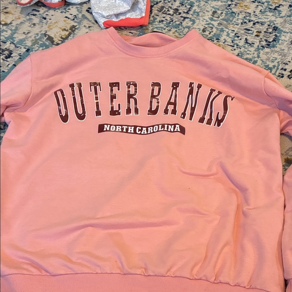 SHEIN Pink Crewneck Jacket